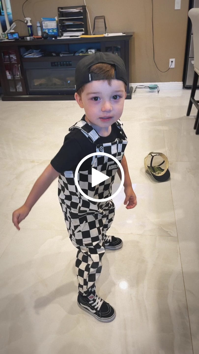 Customer video review of Checkered Overalls in Venice
