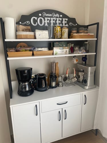 Customer photo review of Rani JE130 Kahve Köşesi Çok Amaçlı Dolap 4 Kapaklı 1 Çekmeceli Kiler Mutfak Dolabı Beyaz