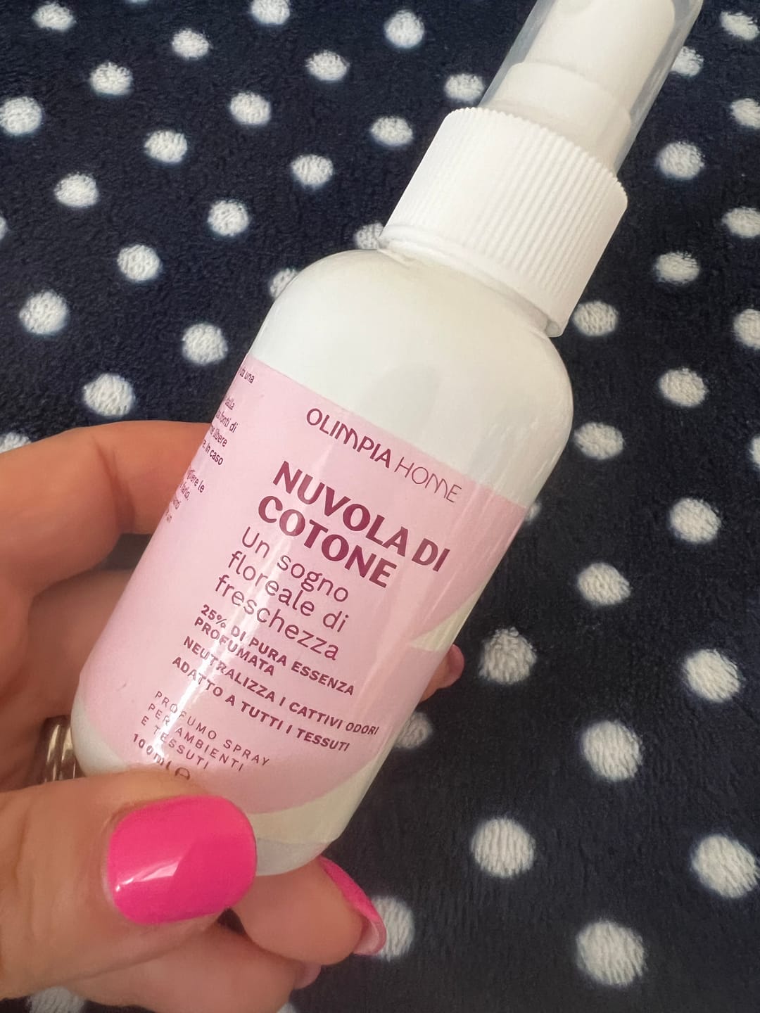 Customer photo review of Profumo spray per tessuti Nuvola di Cotone ml.100