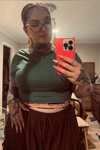 Customer photo review of *Rare Find* Royal Noir African Waist beads