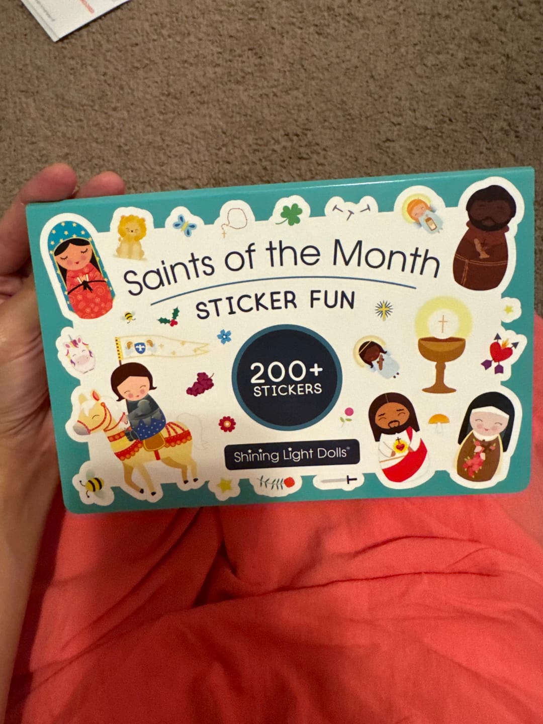 Customer photo review of Saints of the Month Sticker Book