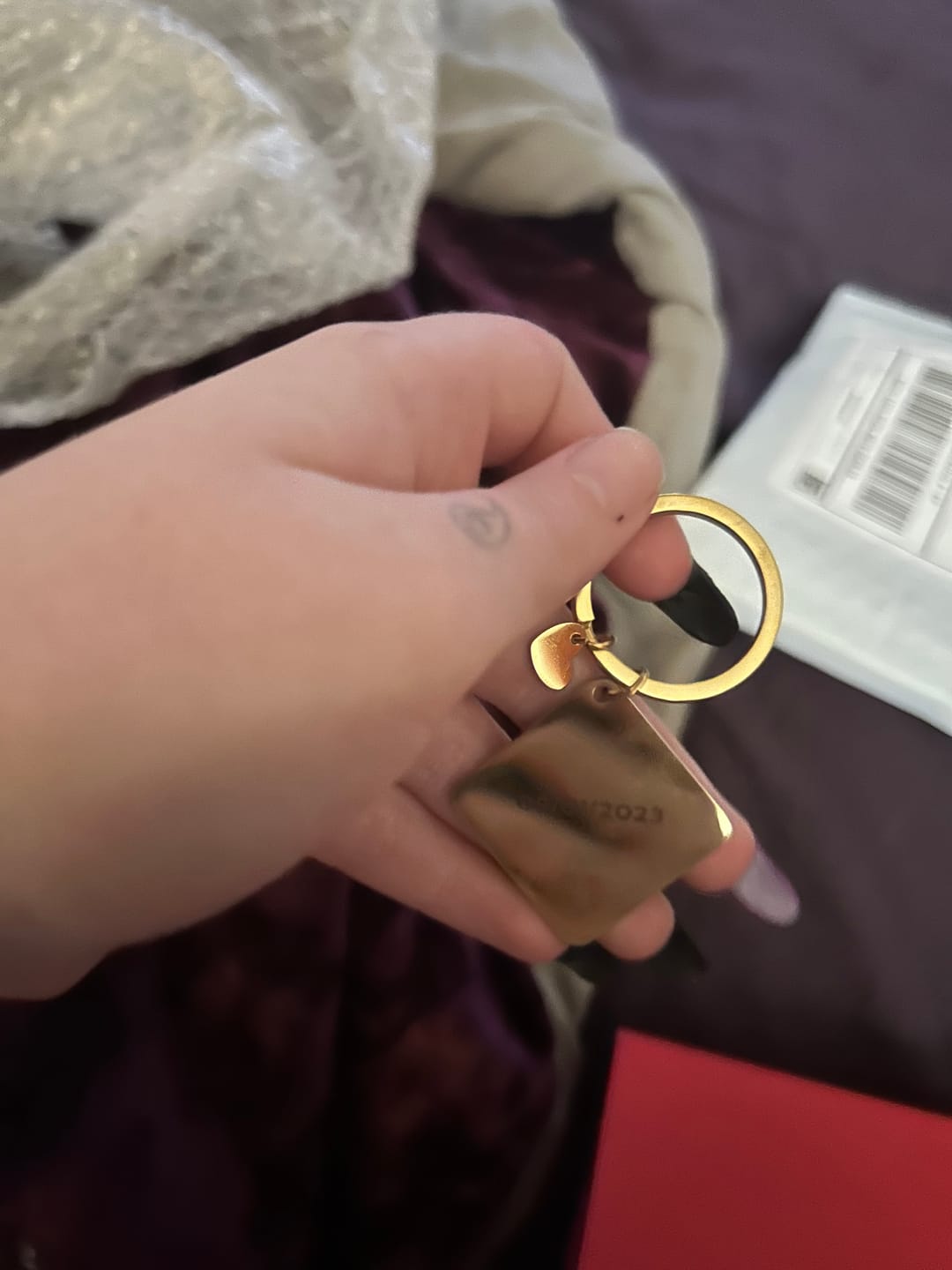 Customer photo review of Spicy Custom Engraved Photo Keychain