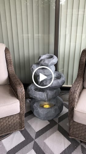 Customer video review of Molina Corded Rock Waterfall Fountain