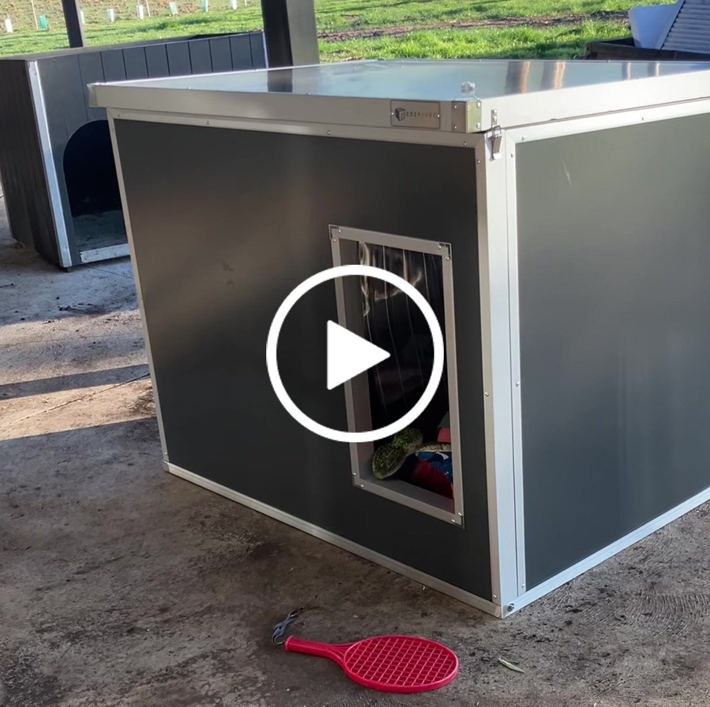 Customer video review of CozyCube Coldroom Panel Insulated Dog House