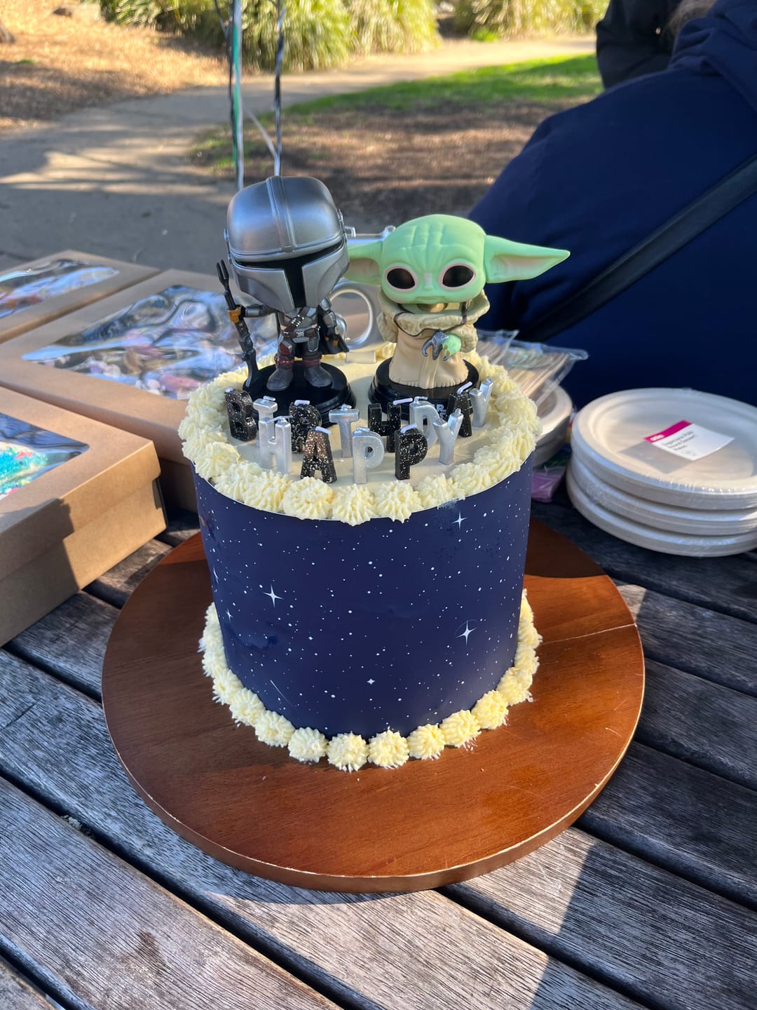 Customer photo review of Night Sky with Stars - Edible Icing Cake Wraps