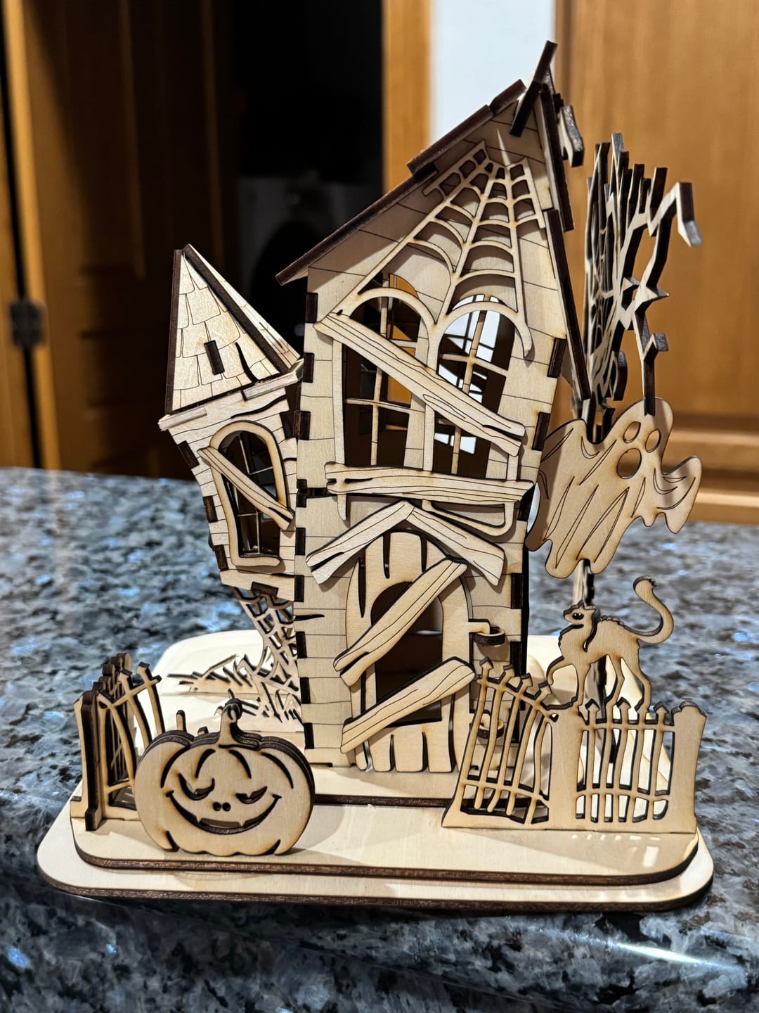 Customer photo review of Halloween house scene lamp laser cut svg file