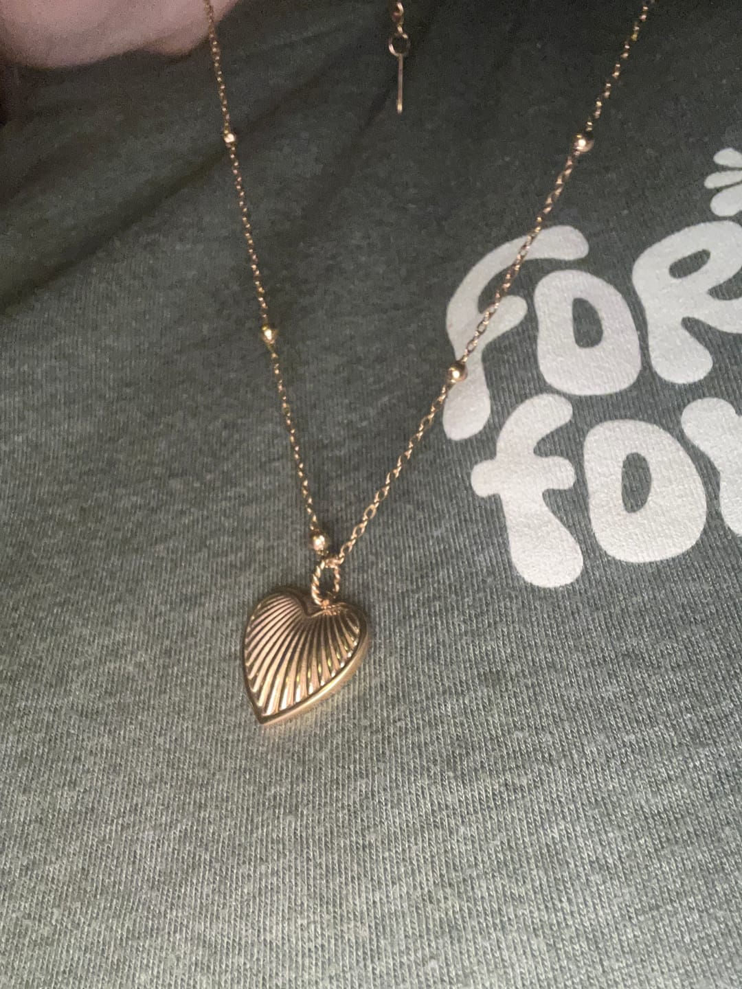 Customer photo review of Heart Pendant Necklace w/ Satellite Chain