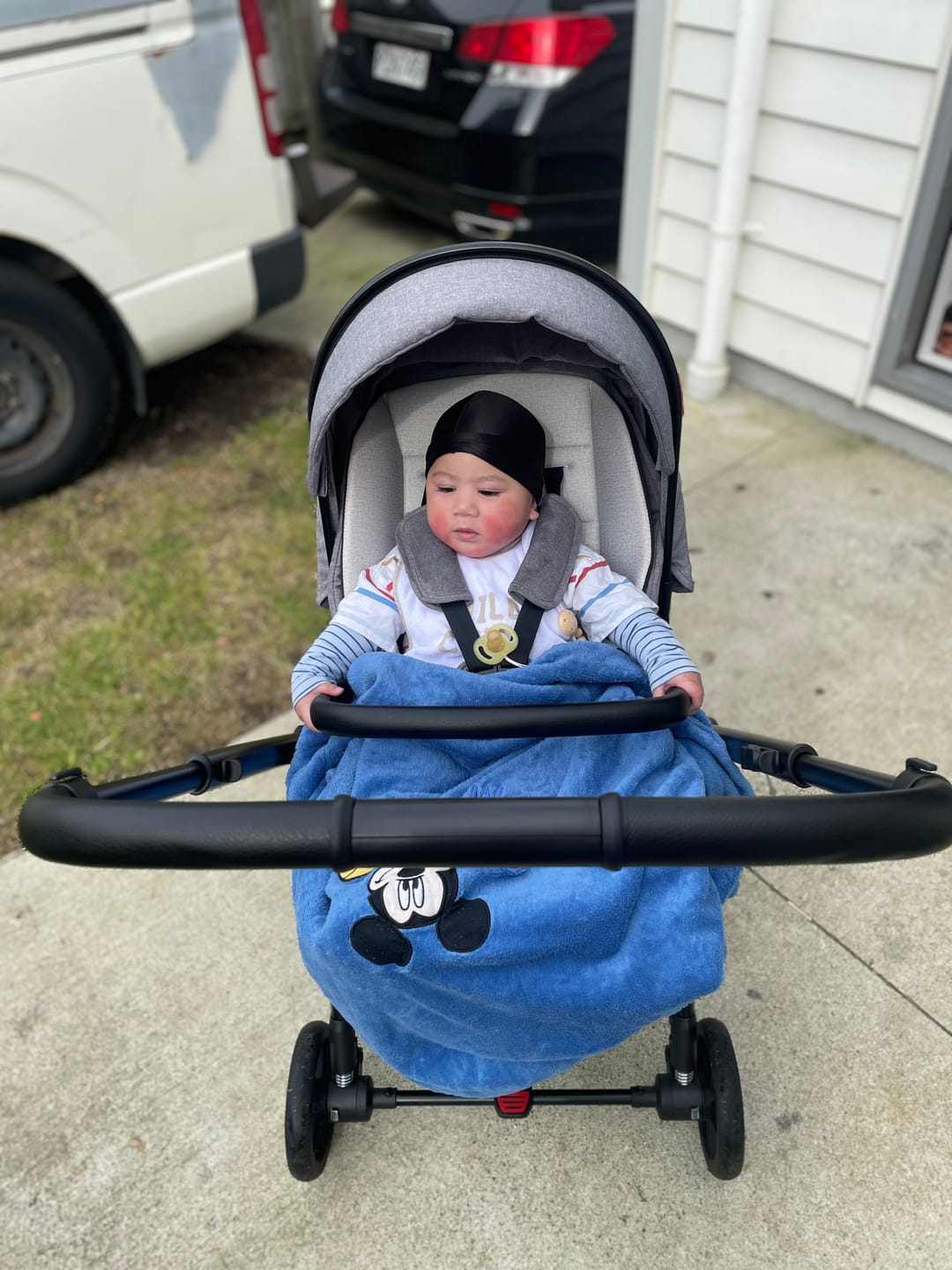 Customer photo review of Kids Black Silky Durag