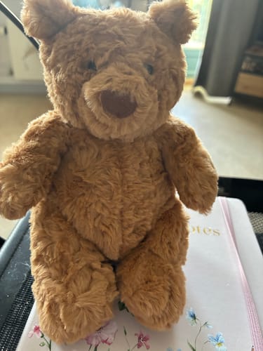 Customer photo review of Bartholomew Bear Tiny | Jellycat