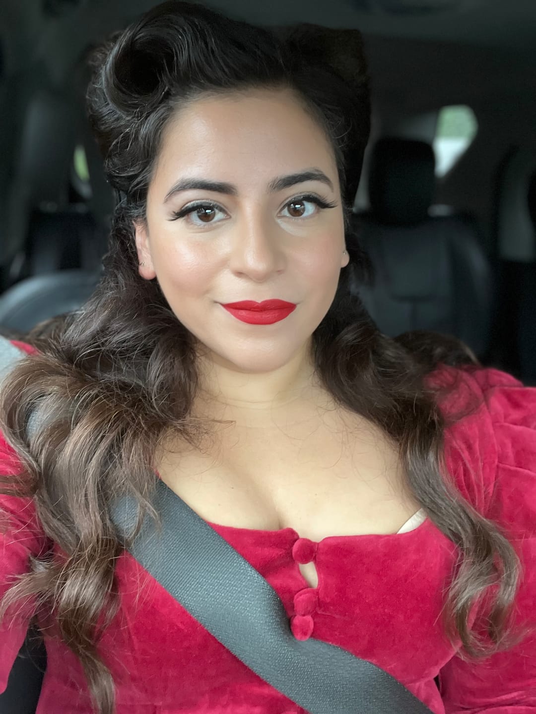Customer photo review of Haunted Beauty Victorian Dress in Crimson