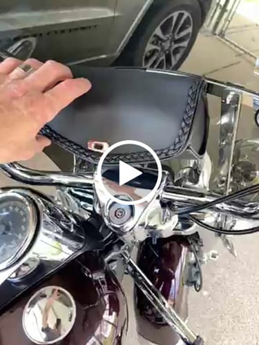 Customer video review of Milwaukee Performance SH49904 Black PVC Large Braid and Studded Windshield Bag with Turn Clasp
