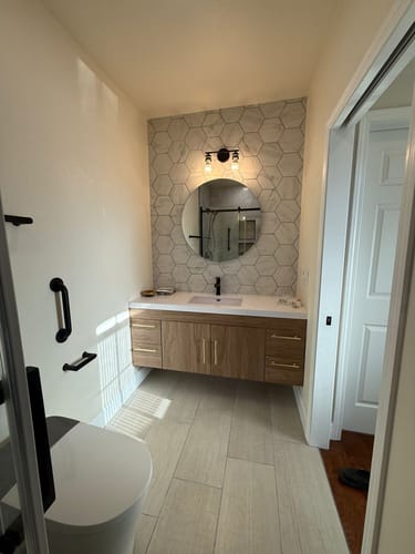 Customer photo review of Belgian Floating Vanity (24"-84")