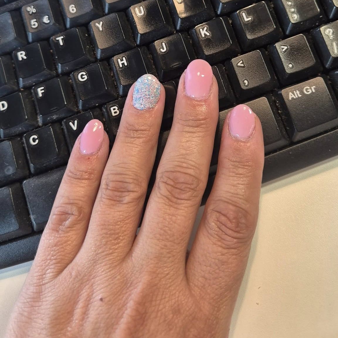 Customer photo review of Girly Pink Dipping Powder