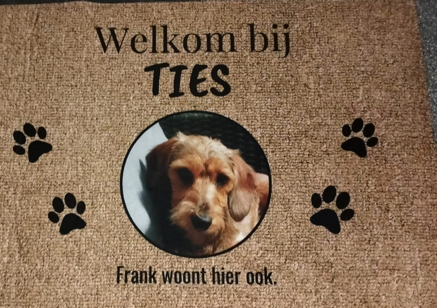 Customer photo review of Eigen foto - Gepersonaliseerde huisdier deurmat
