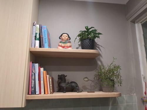 Customer photo review of Curved Floating Shelf