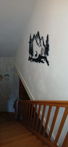 Customer photo review of Décoration Murale en Métal - Montagne et Cerf