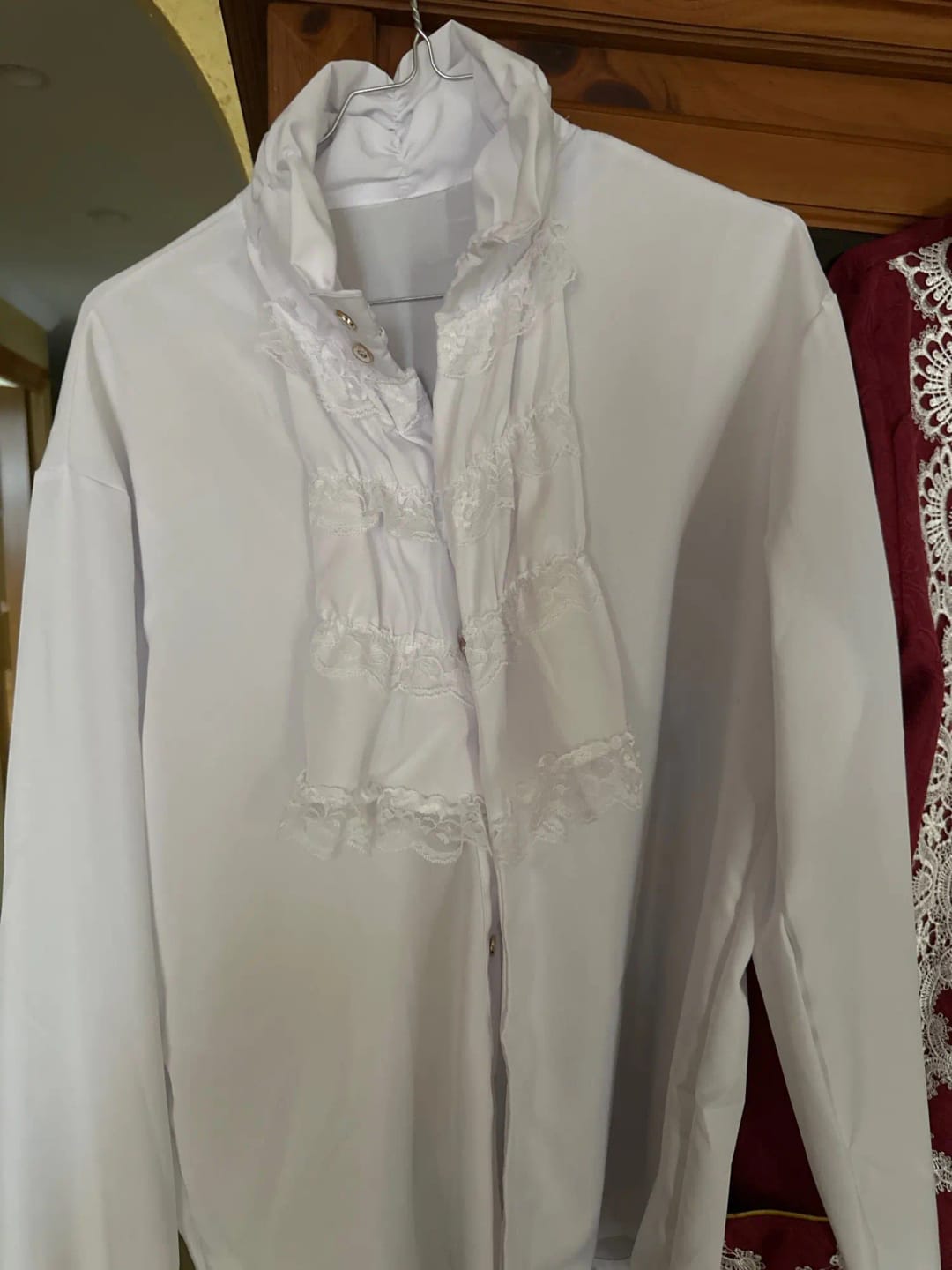 Customer photo review of Edwardian Lace Jabot Top with Ruffle Cuffs