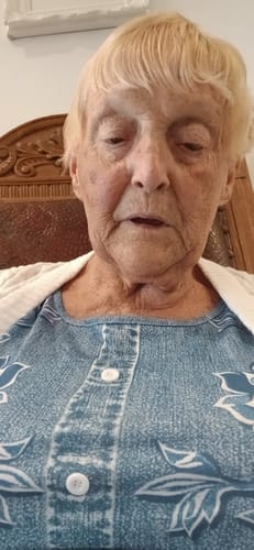 Customer photo review of sleeveless Imitation Denim Dress