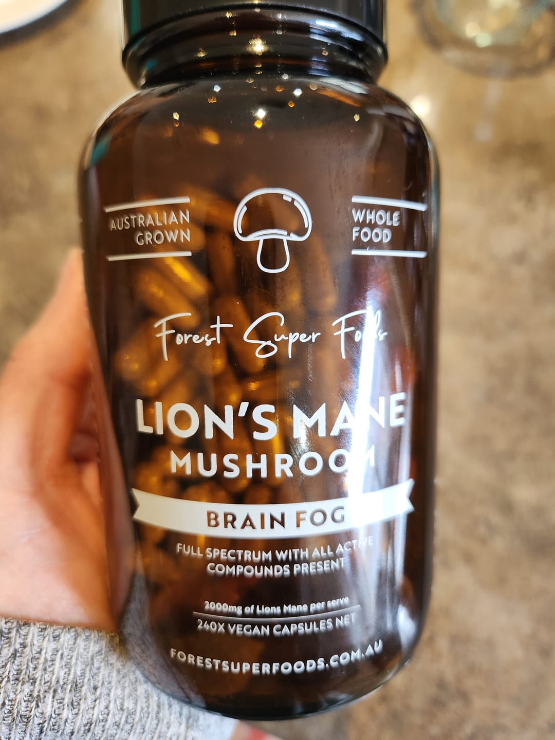 Customer photo review of Lions Mane Whole Mushroom Capsules