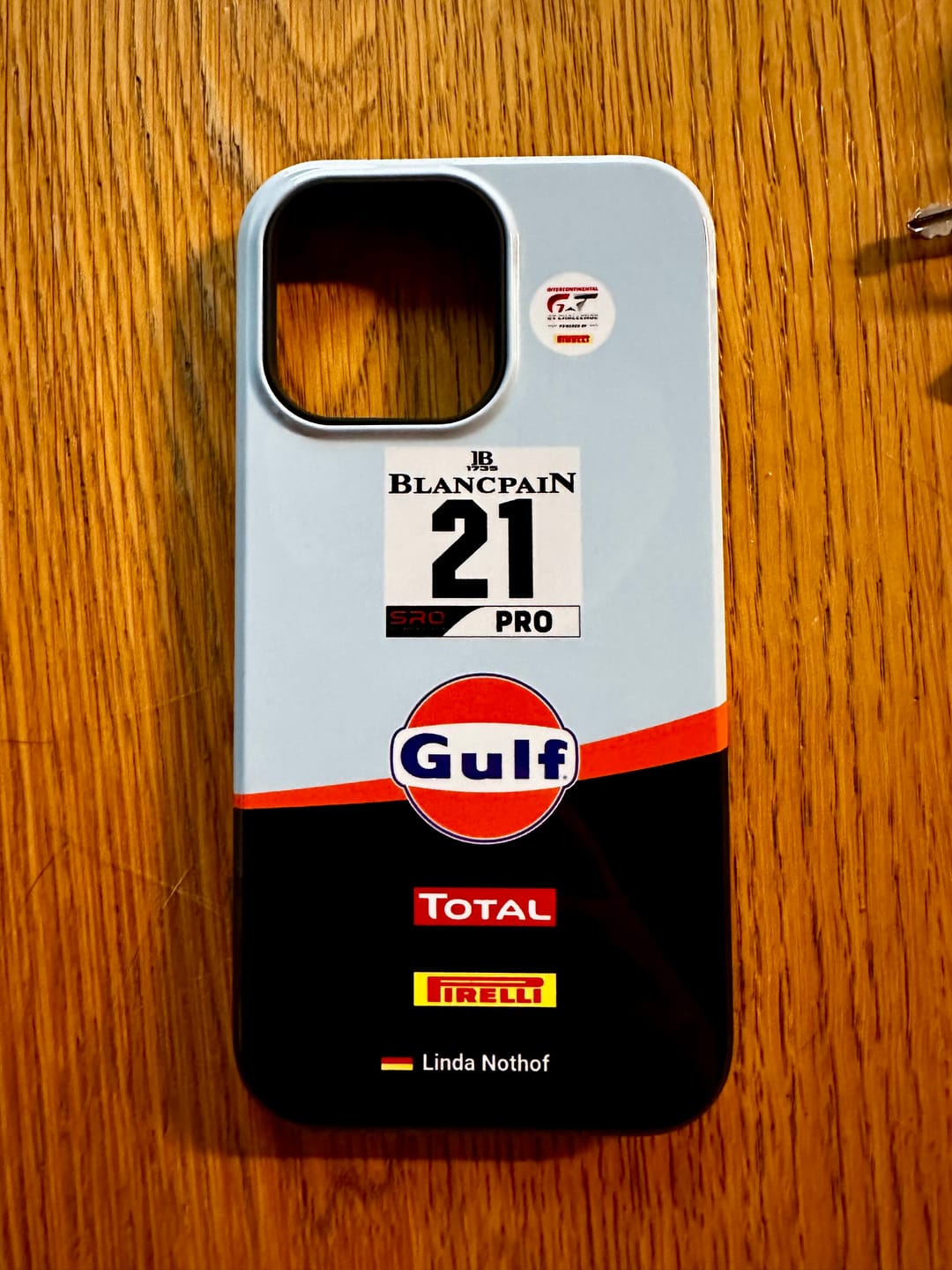 Customer photo review of Gulf Porsche GT Livery - Individuelle Premium Hülle für iPhone