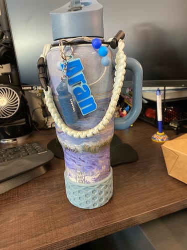 Customer photo review of Denim Waffle Tumbler Boot -Fall fits 20-40oz