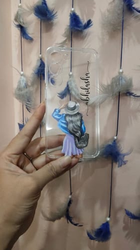 Customer photo review of Girl With Hat Customize Transparent Silicon Case For Samsung