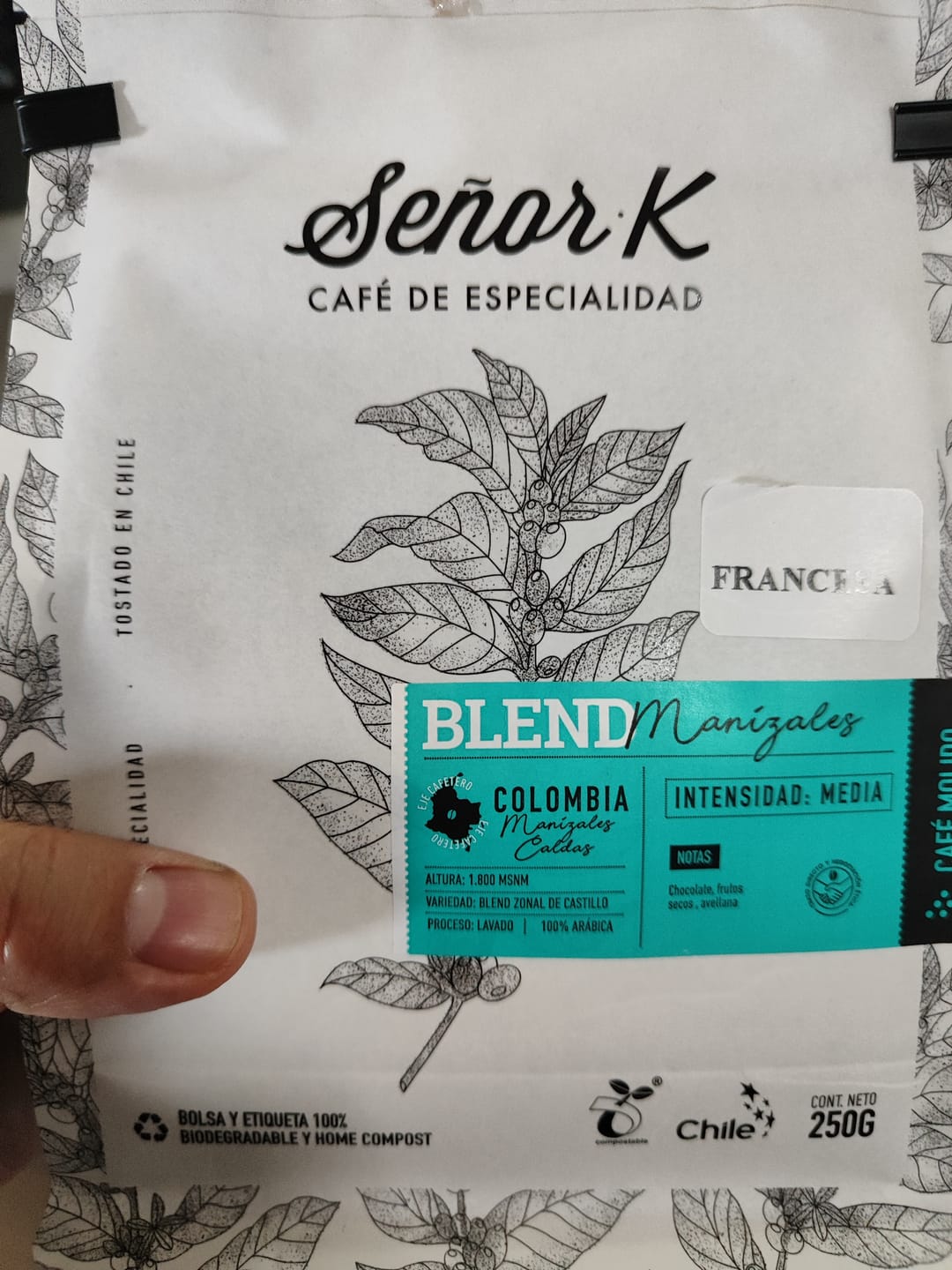 Customer photo review of Colombia | Blend Manizales Bolsa 250 gramos | MOLIDO