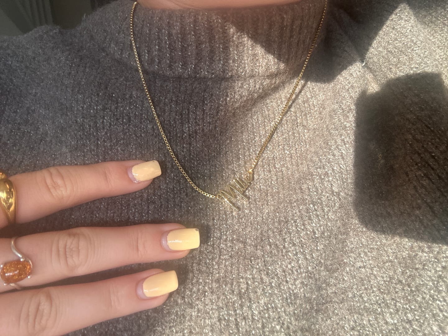 Customer photo review of Beaded Letter Necklace