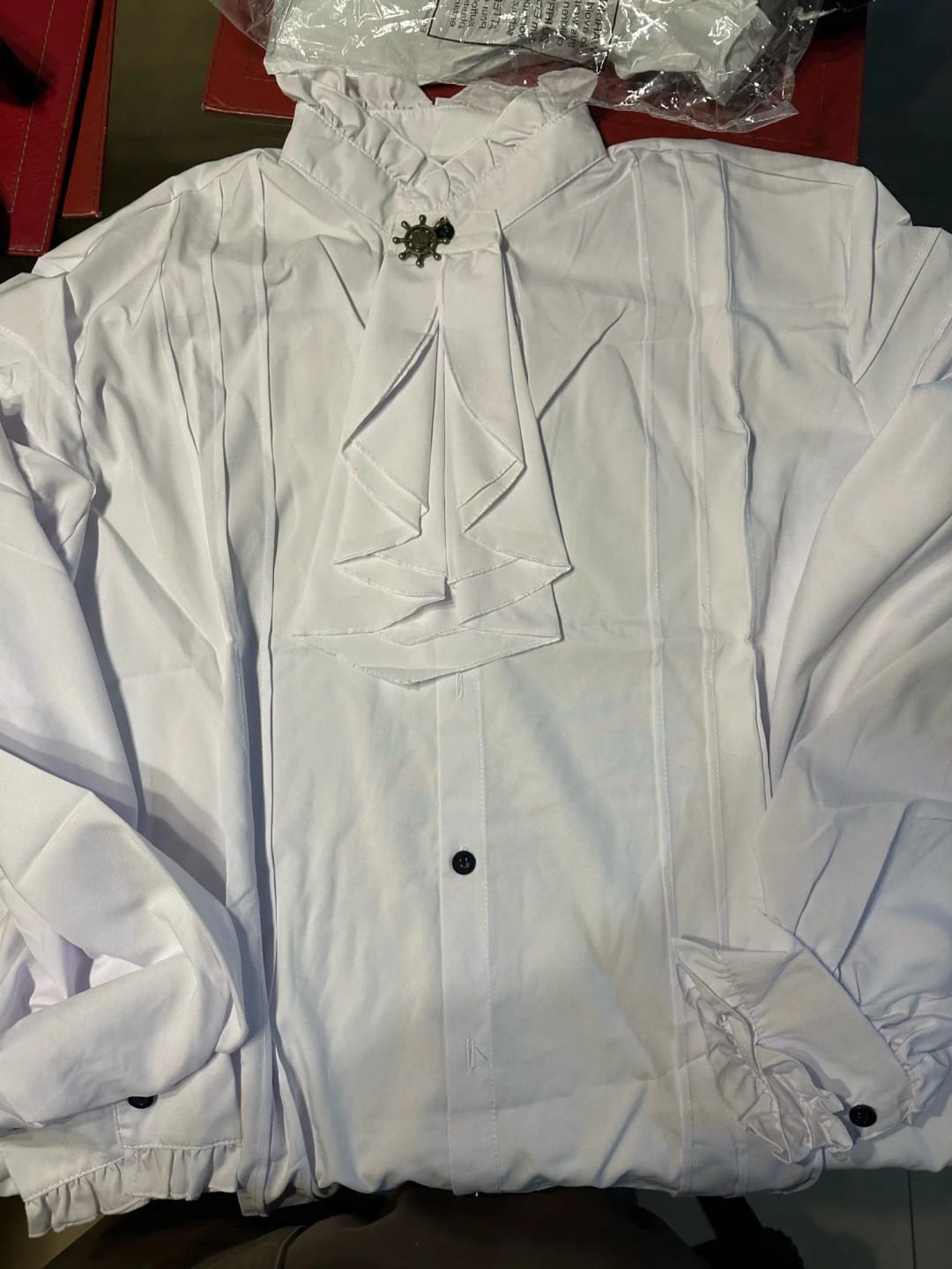 Customer photo review of Victorian High-Neck Ruffle Blouse w/ Jabot+Brooch