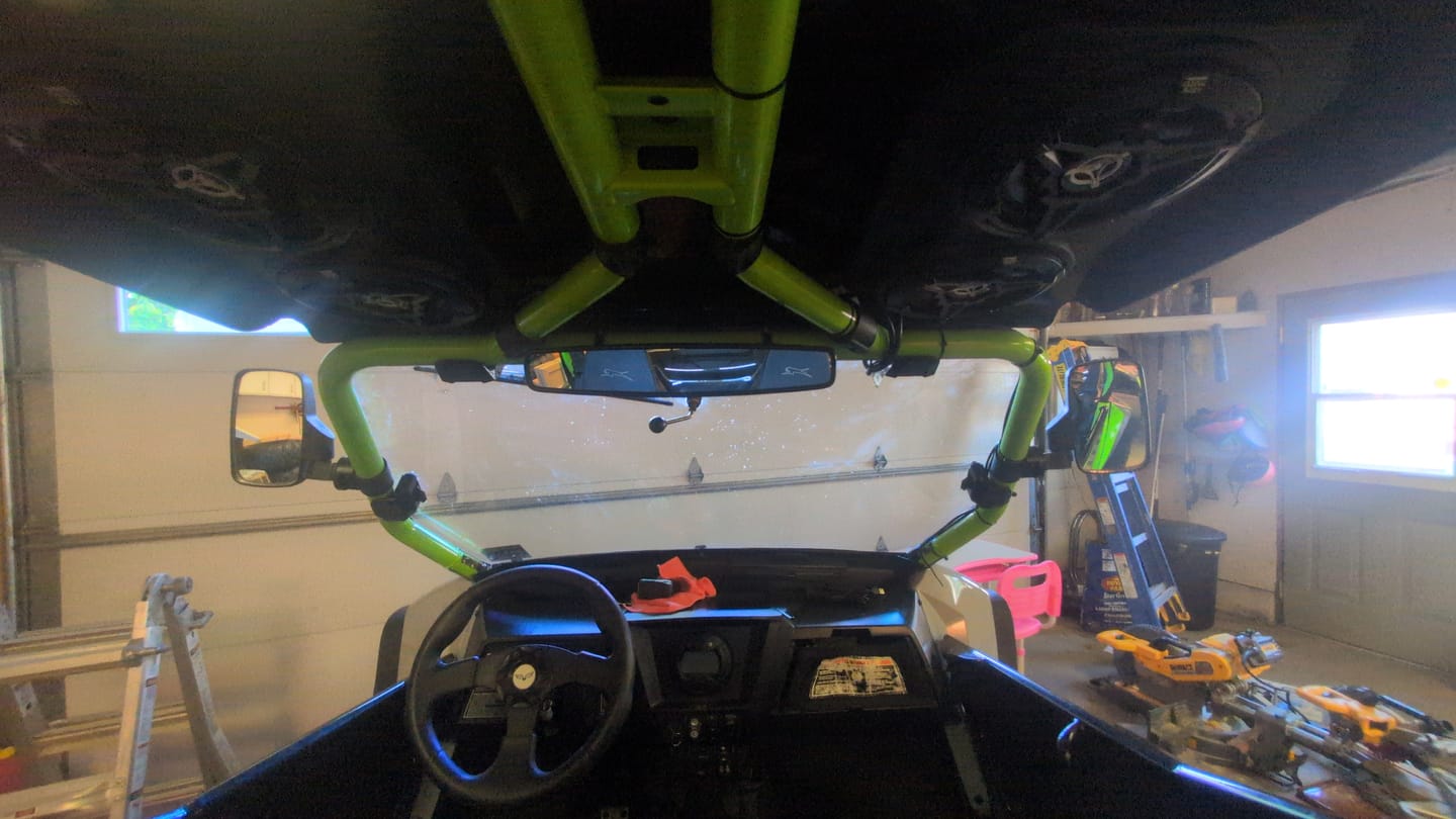 Customer photo review of UTV Sound System 6.5 Inch Speakers Overhead Stereo Bluetooth Fits 1.625-1.9in Roll Cages