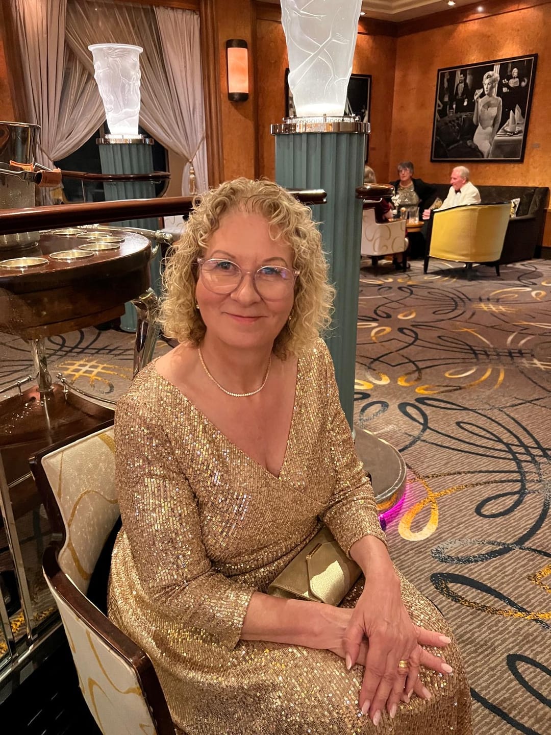 Customer photo review of RESTOCK Gold Sequin 'Swing' Dress