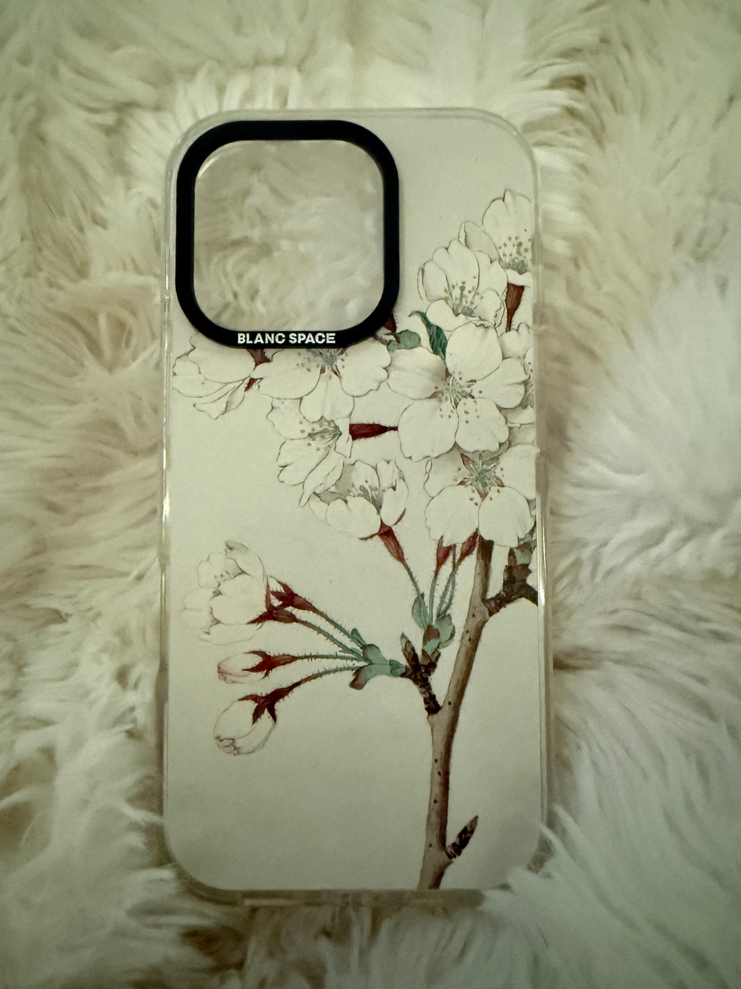 Vintage Japanese White Blossoms Floral Wallpaper iPhone Case