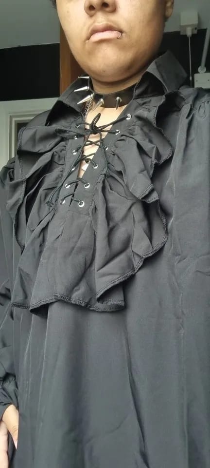 Customer photo review of Steampunk Long Sleeve Ruffled Shirt