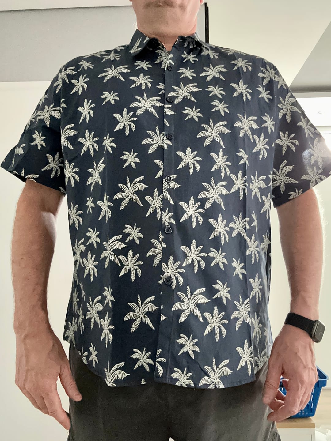 Customer photo review of Herren Hawaiihemd aus Baumwolle Navy Blau