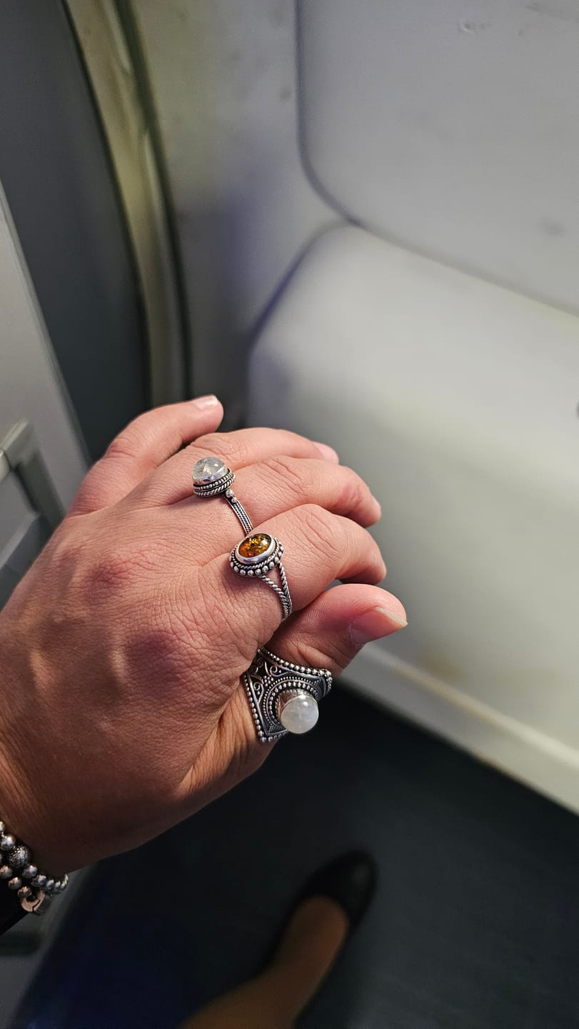 Customer photo review of Sterling Silver Boho Ring with Moonstone