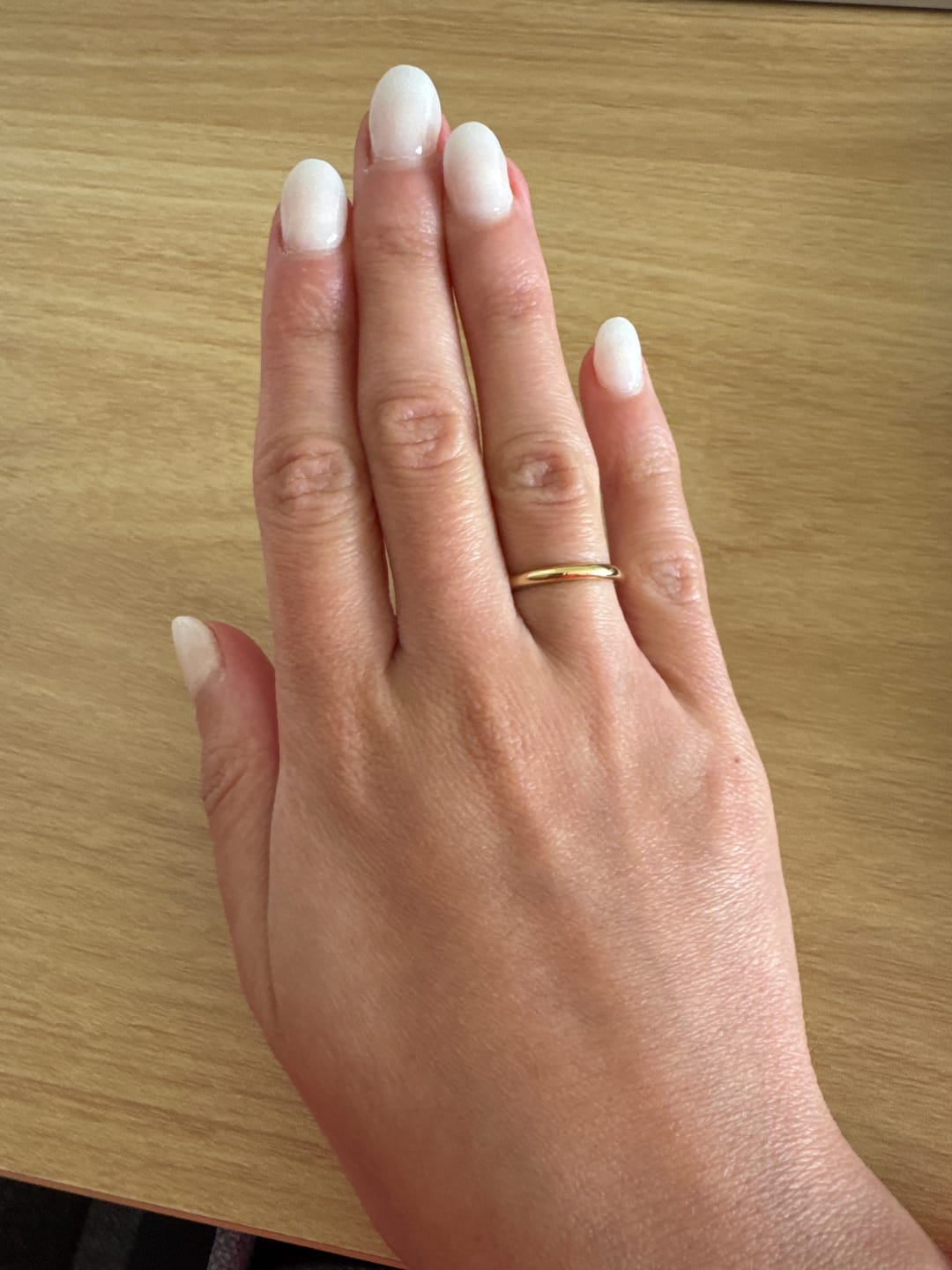 Customer photo review of 2mm Dome Wedding Band