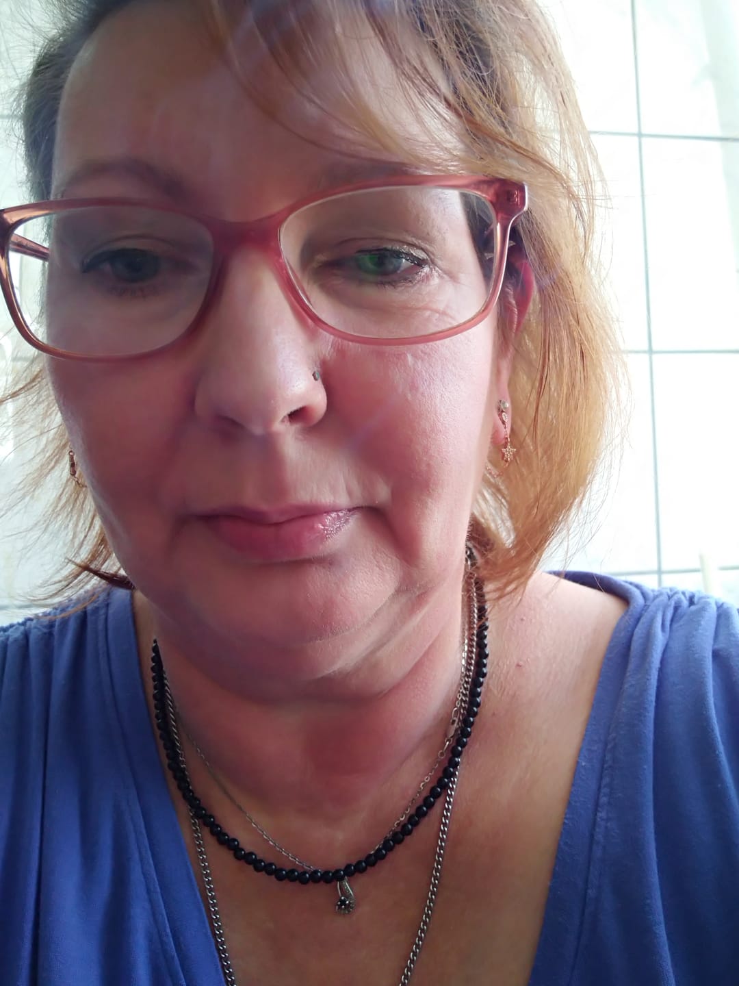 Customer photo review of Obsidian Halskette - Perlenkette