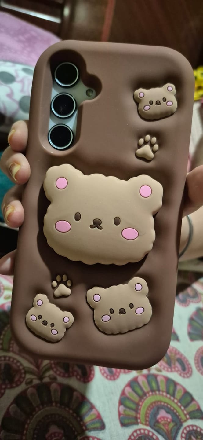 Customer photo review of Samsung 3D Brown Teddy Bear Stand Phone Holder Soft Silicone Rubber Case