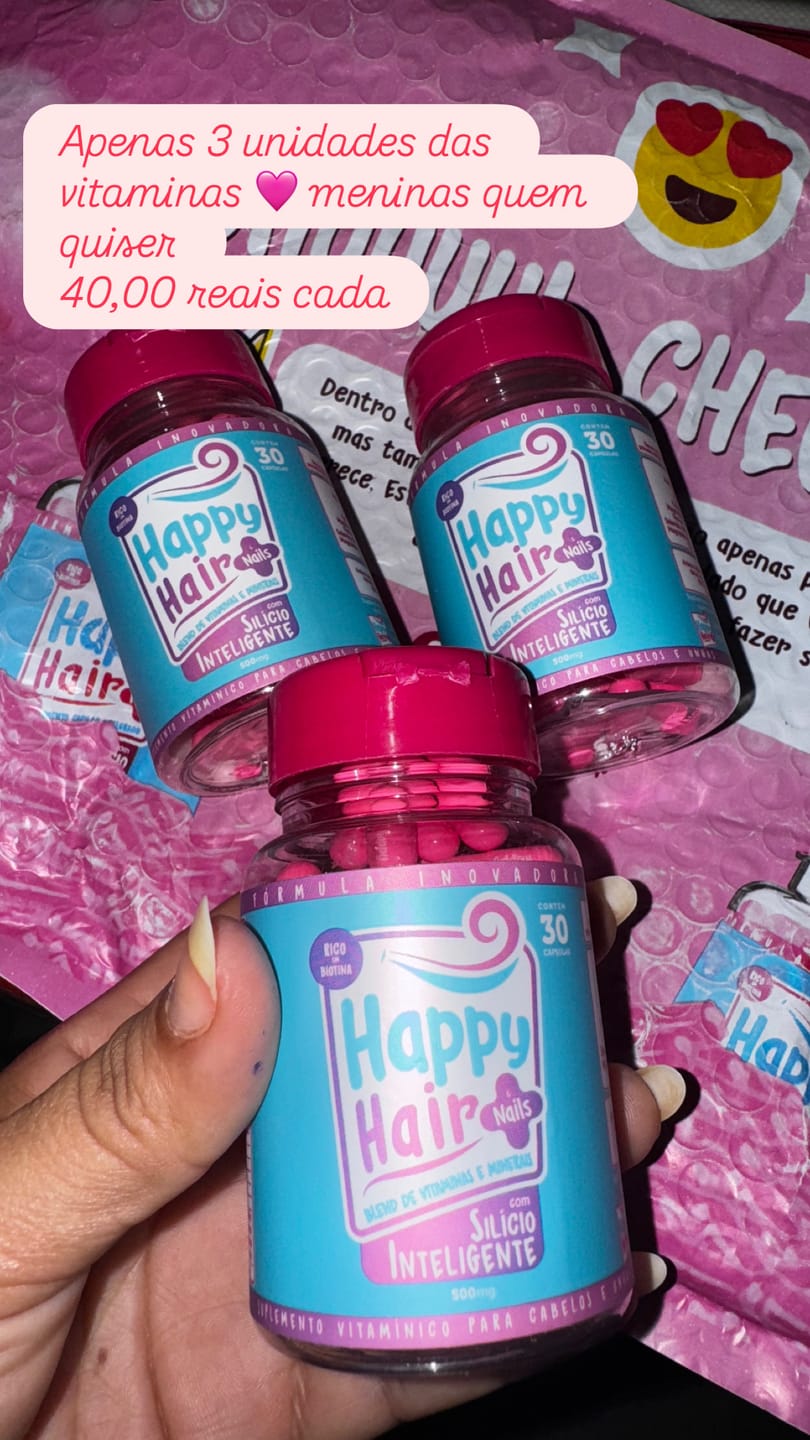 Customer photo review of Happy Hair 6 Potes + 6 Potes Grátis (Total 12 Potes)