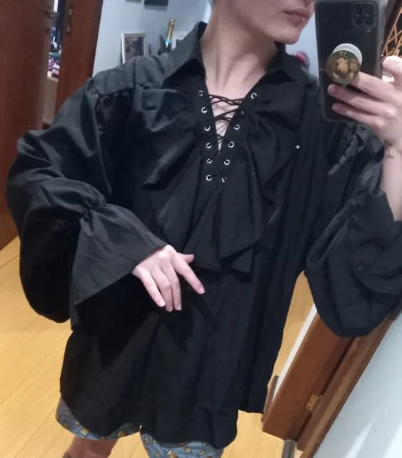 Customer photo review of Steampunk Long Sleeve Ruffled Shirt