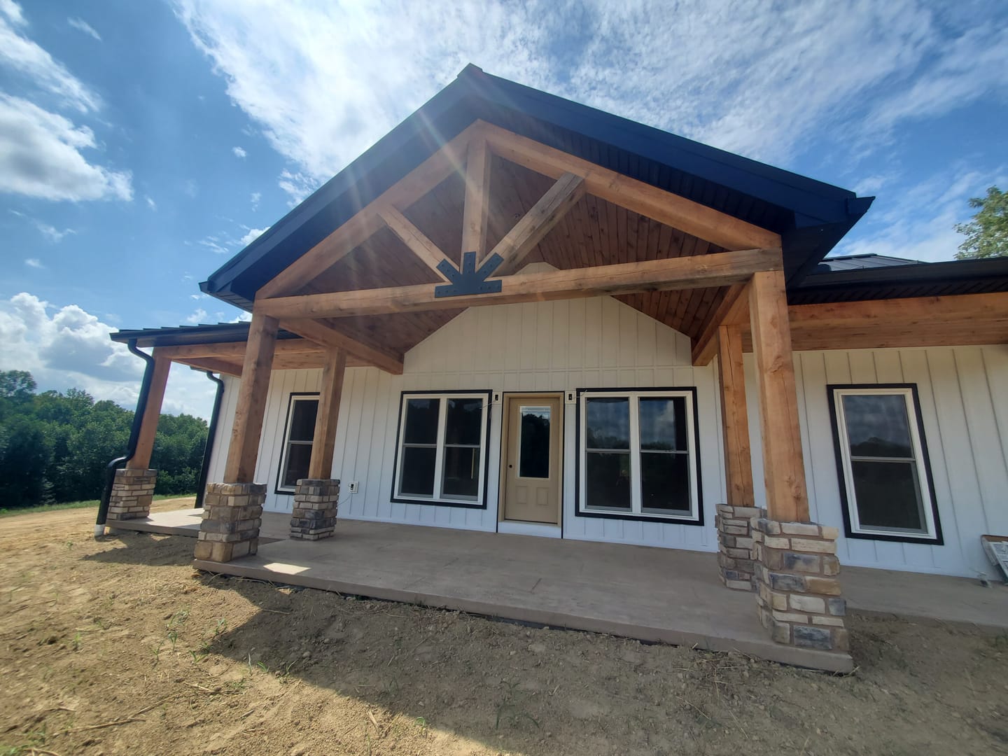 Customer photo review of Fan Brackets for 8 inch beams - 5 inch Large centered joint - Square - Centered style holes