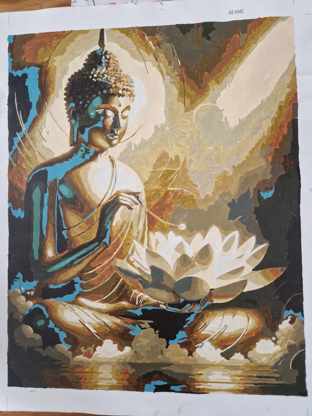 Customer photo review of Malen nach Zahlen - Buddha mit weißer Lotusblume