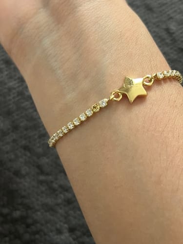 Customer photo review of Pulsera Tenis Ajustable - Chapa de Oro