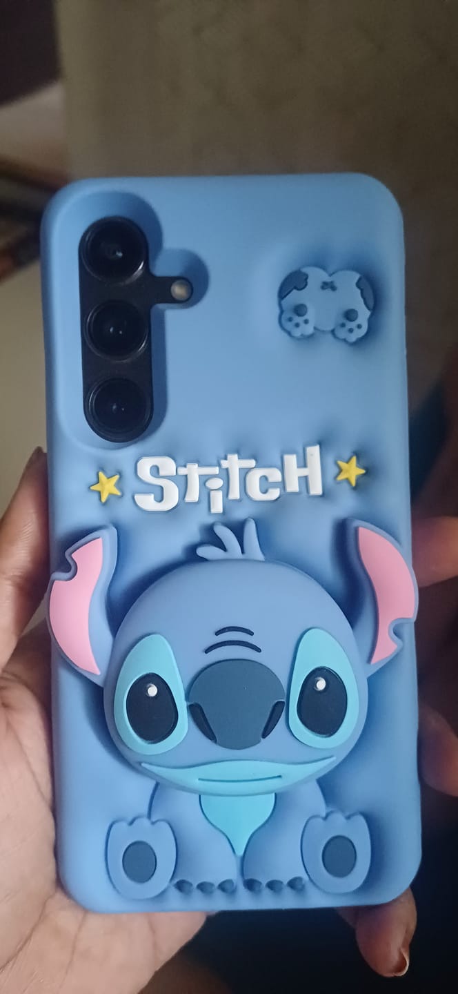 Customer photo review of 3D Stitch iPhone Samsung Attached Phone Holder Stand Rubber Silicone Case