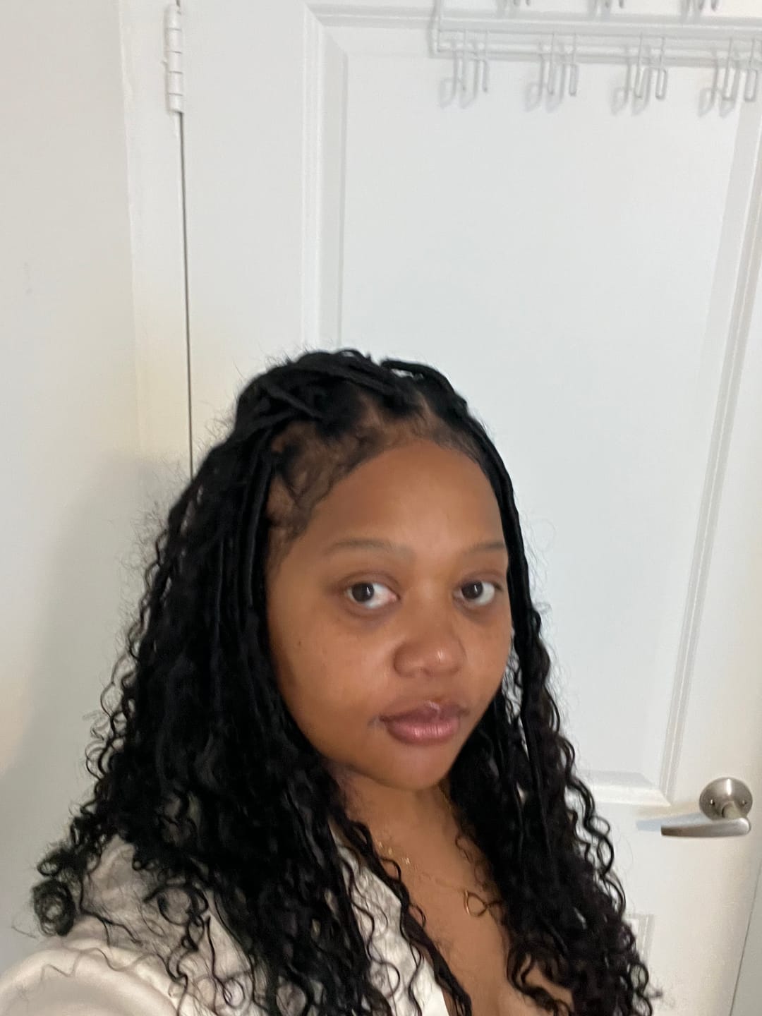 Customer photo review of Pre-looped Crochet Boho Locs with Human Hair Curls