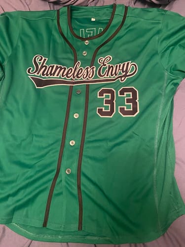 Customer photo review of Custom Kelly Green Black Personalized Classic Authentic Baseball Jersey