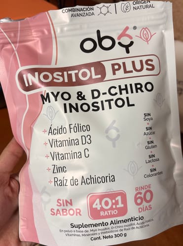 Customer photo review of Pack de 3 Pouch: Oby Inositol Plus Myo y D-Chiro Inositol Ratio 40:1 + Acido Folico, Prebioticos, Vitaminas y Zinc | Polvo Sin Sabor