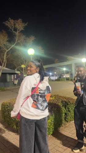 Customer photo review of Bestie Icon Hoodie– Zee Nation Fest Edition (WHITE)