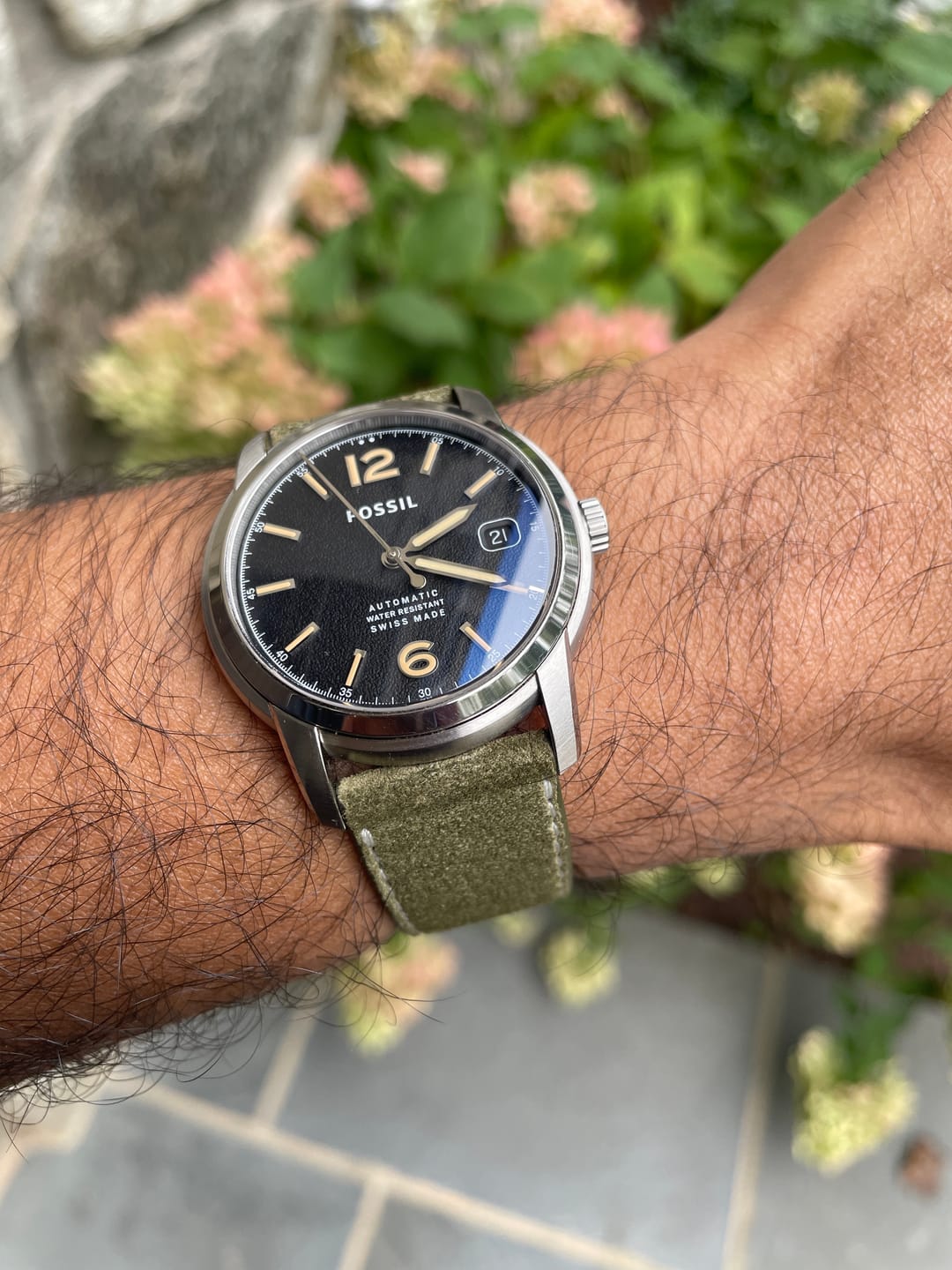 Customer photo review of Reseda Green Suede