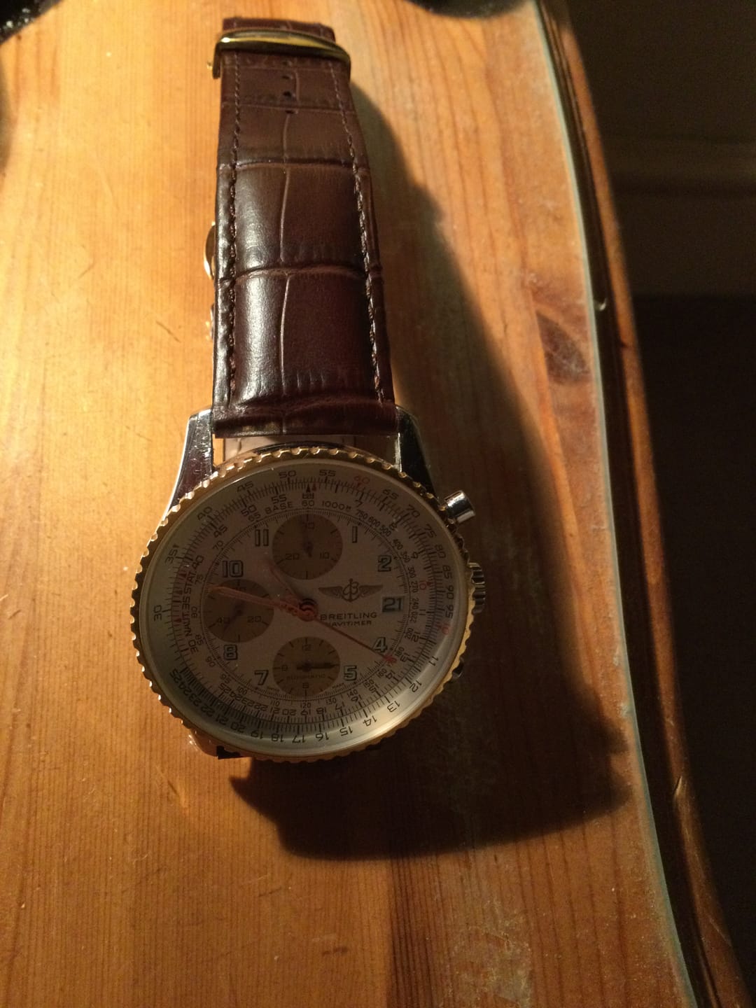 Customer photo review of Genuine Leather Calfskin Premium Watch Strap with Stainless Steel Deployant Butterfly Clasp